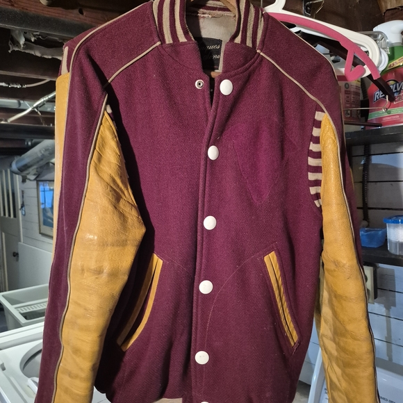 Other - Men's Varsity Jacket with Leather Sleeves
